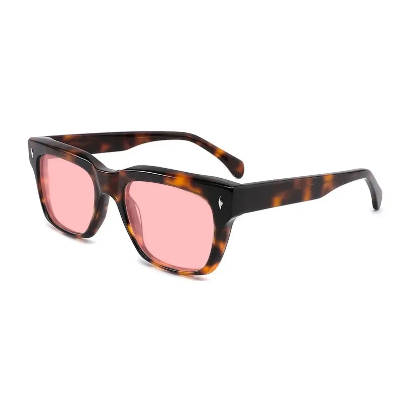 Gatenac Unisex Full Rim Square Polarized Acetate Sunglasses Mo15