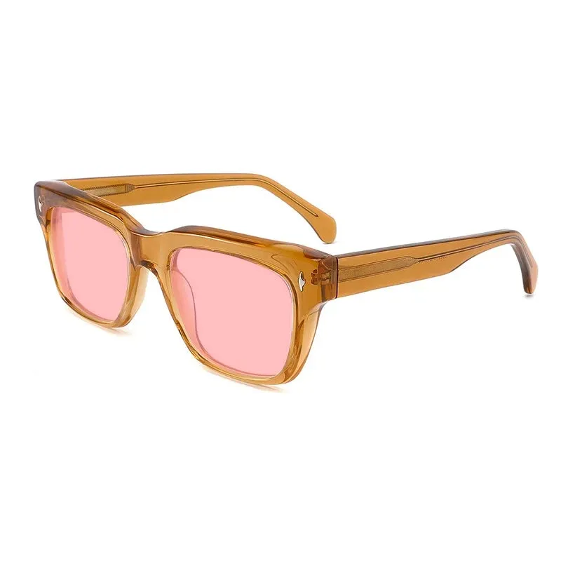 Gatenac Unisex Full Rim Square Polarized Acetate Sunglasses Mo15