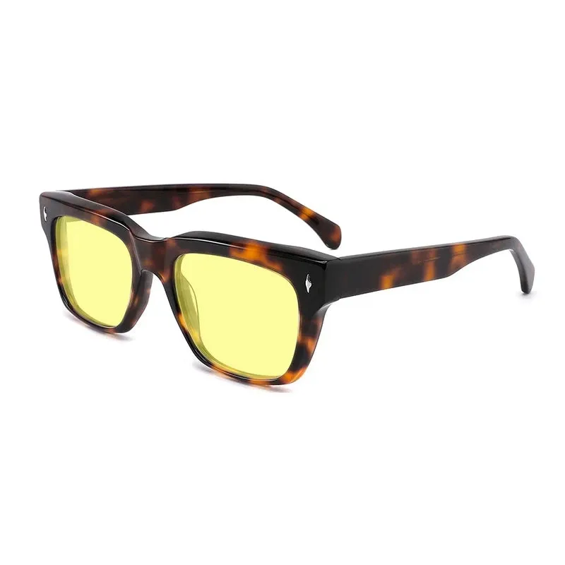 Gatenac Unisex Full Rim Square Polarized Acetate Sunglasses Mo15