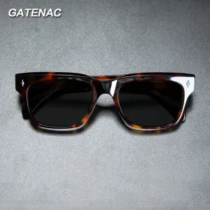 Gatenac Unisex Full Rim Square Polarized Acetate Sunglasses Mo15
