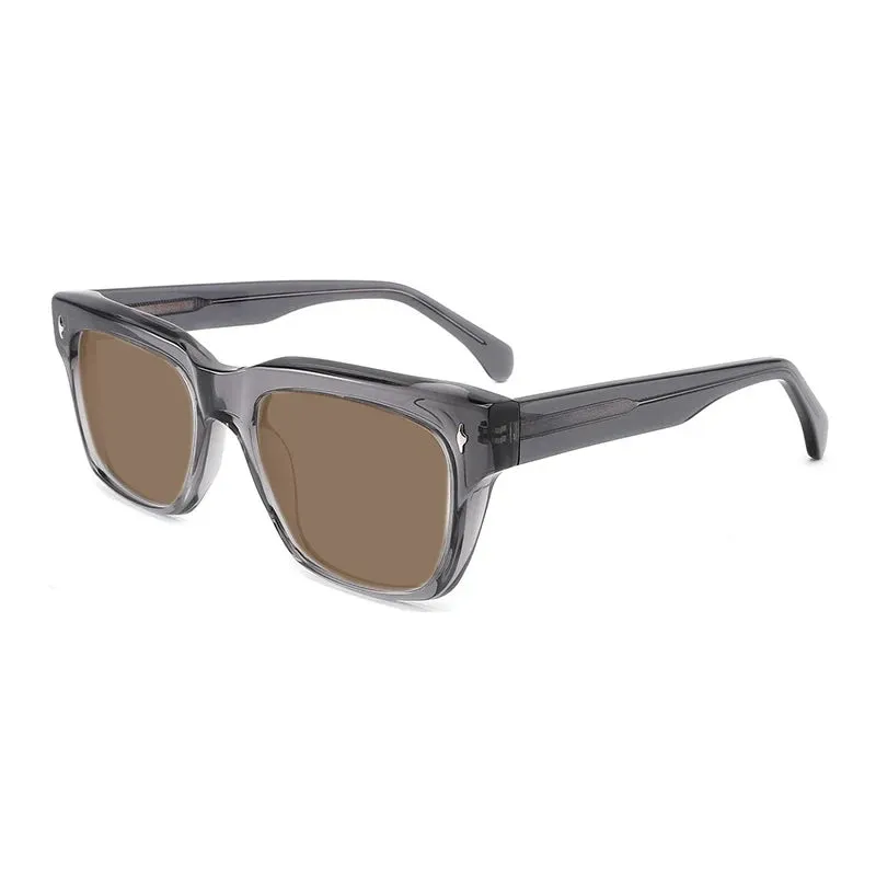 Gatenac Unisex Full Rim Square Polarized Acetate Sunglasses Mo15