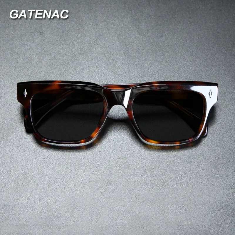 Gatenac Unisex Full Rim Square Polarized Acetate Sunglasses Mo15