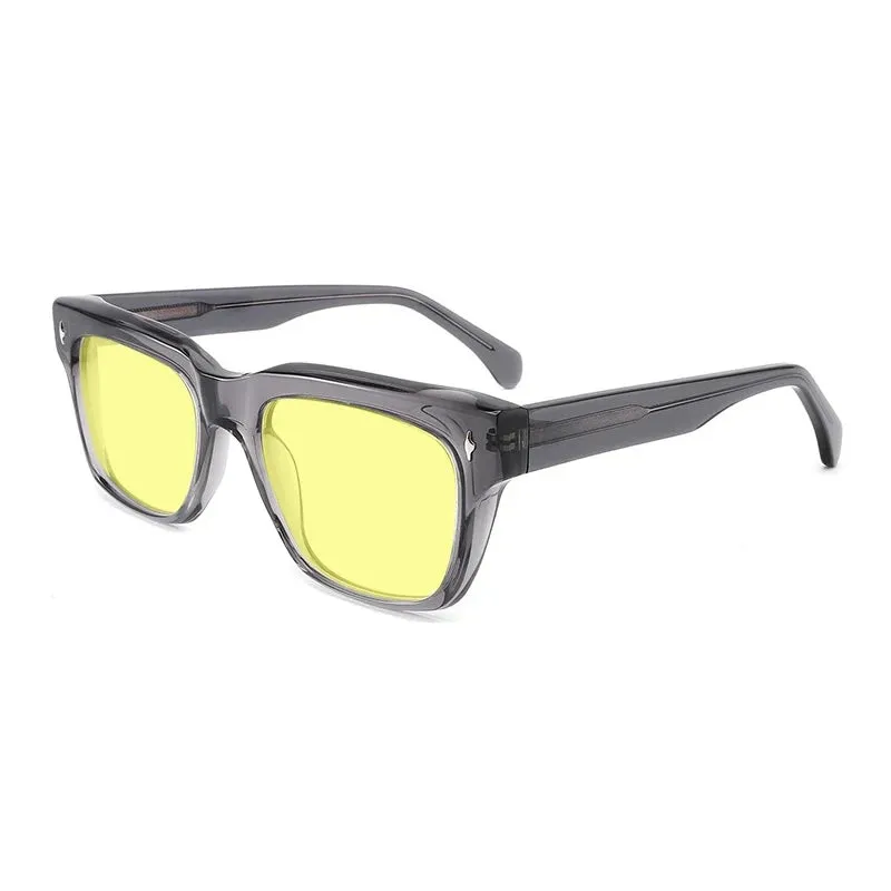 Gatenac Unisex Full Rim Square Polarized Acetate Sunglasses Mo15