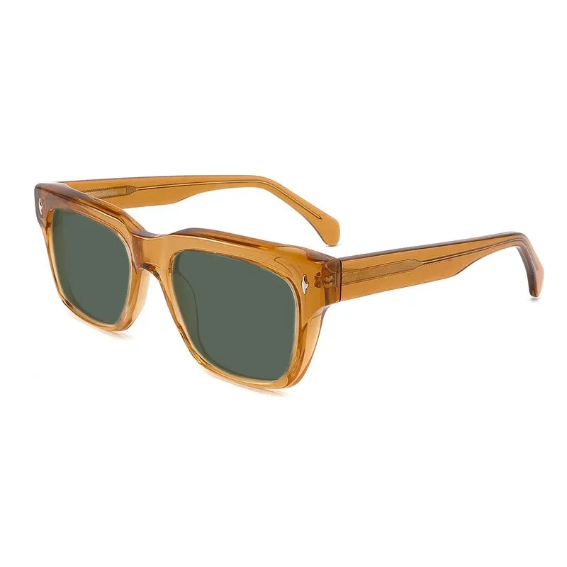 Gatenac Unisex Full Rim Square Polarized Acetate Sunglasses Mo15