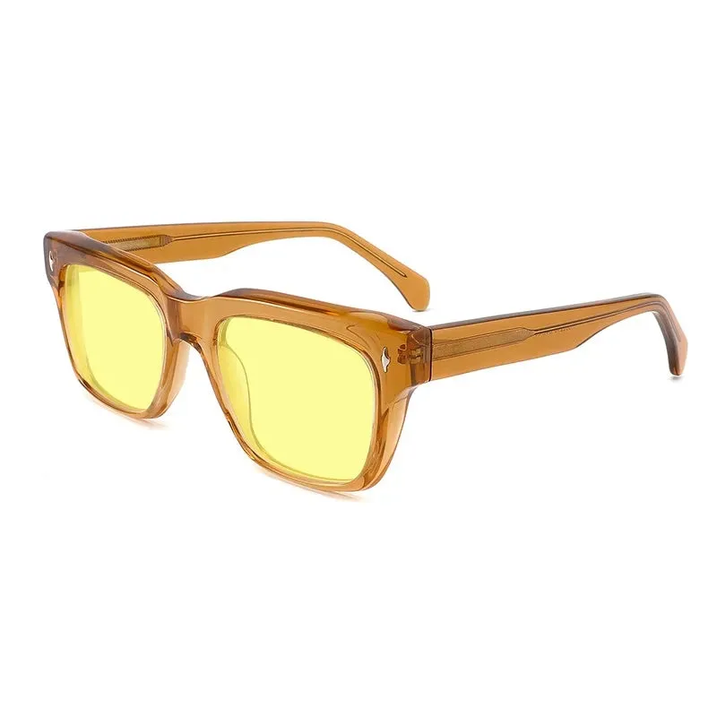Gatenac Unisex Full Rim Square Polarized Acetate Sunglasses Mo15