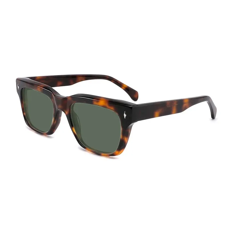 Gatenac Unisex Full Rim Square Polarized Acetate Sunglasses Mo15