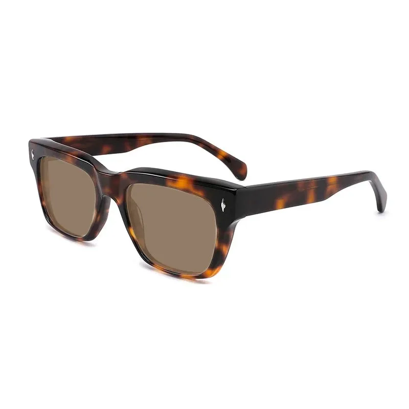 Gatenac Unisex Full Rim Square Polarized Acetate Sunglasses Mo15