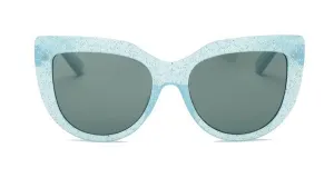 Glitter Frame Cat Eye Sunglasses - Blue