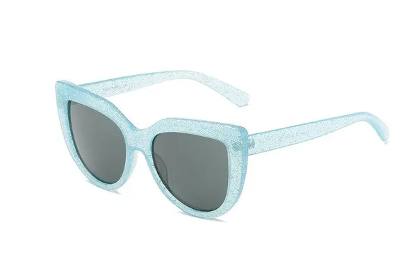 Glitter Frame Cat Eye Sunglasses - Blue