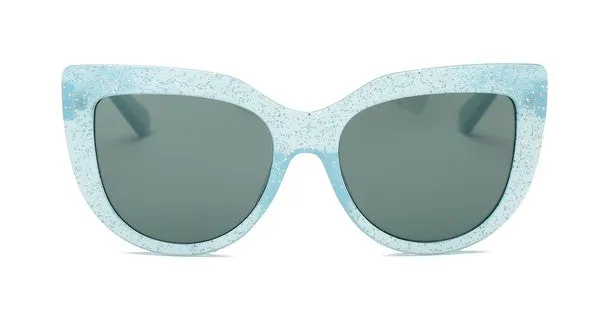 Glitter Frame Cat Eye Sunglasses - Blue