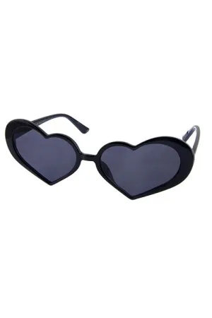 Heart Cat-Eye Sunglasses - Black