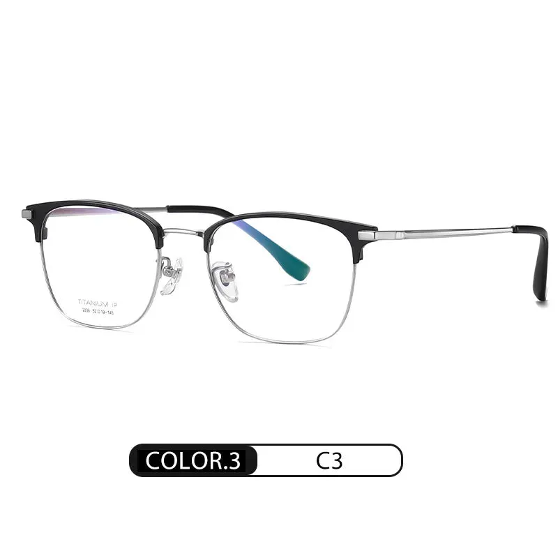 Hotochki Mens Full Rim Browline Square Titanium Eyeglasses Yj2036