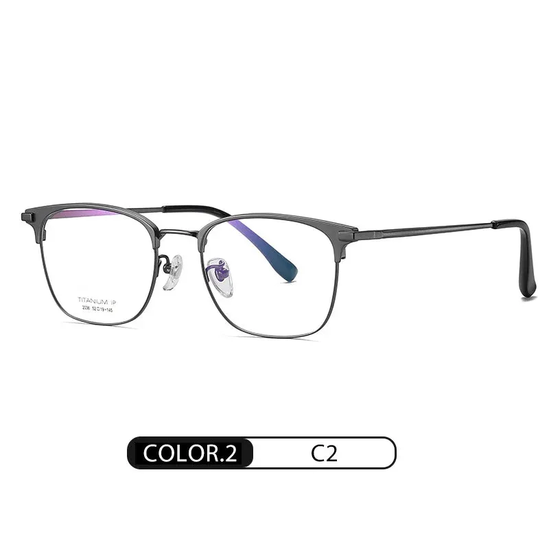 Hotochki Mens Full Rim Browline Square Titanium Eyeglasses Yj2036