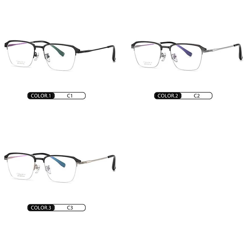 Hotochkin Mens Semi Rim Square Titanium Yj2032