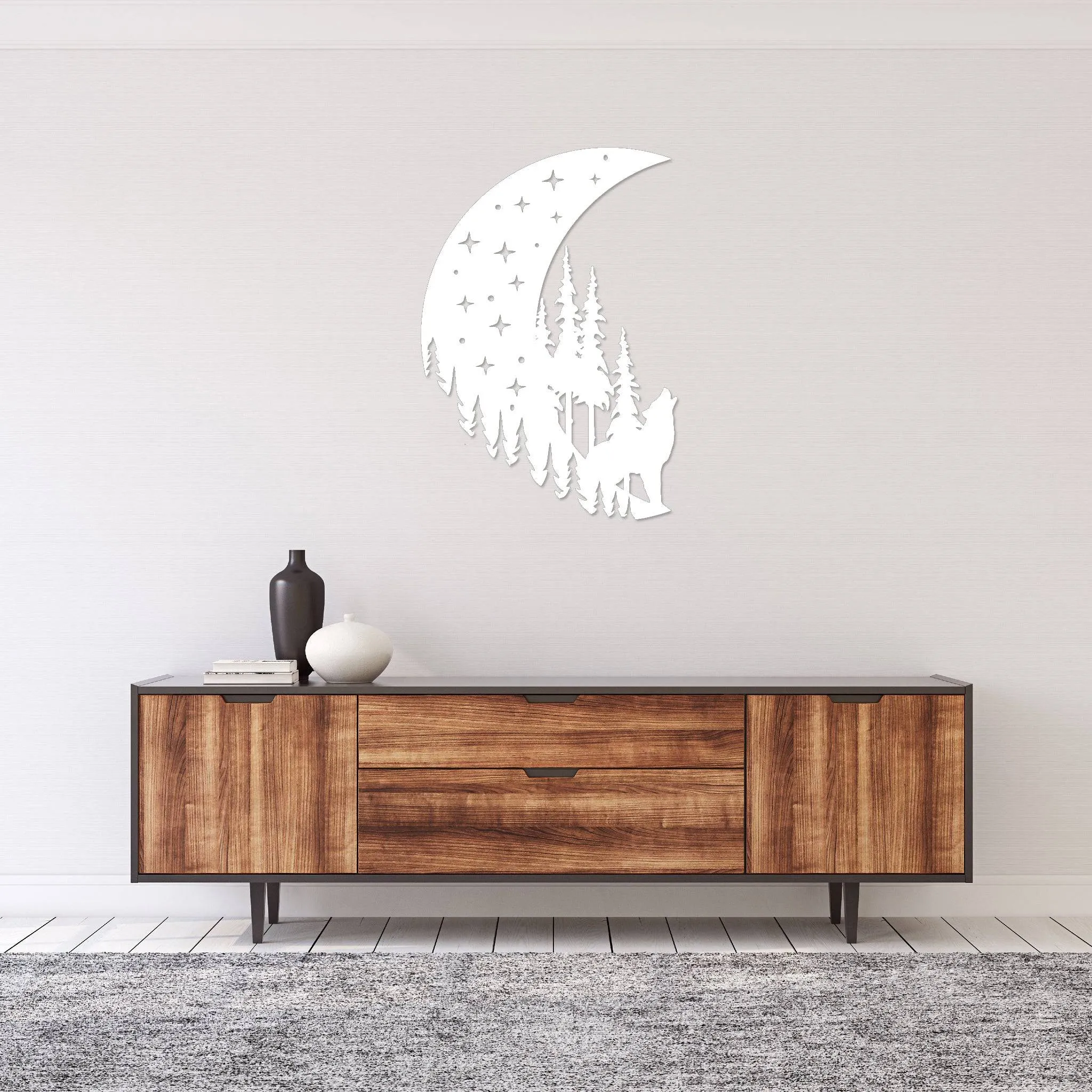 Howling Moon - Metal Wall Art