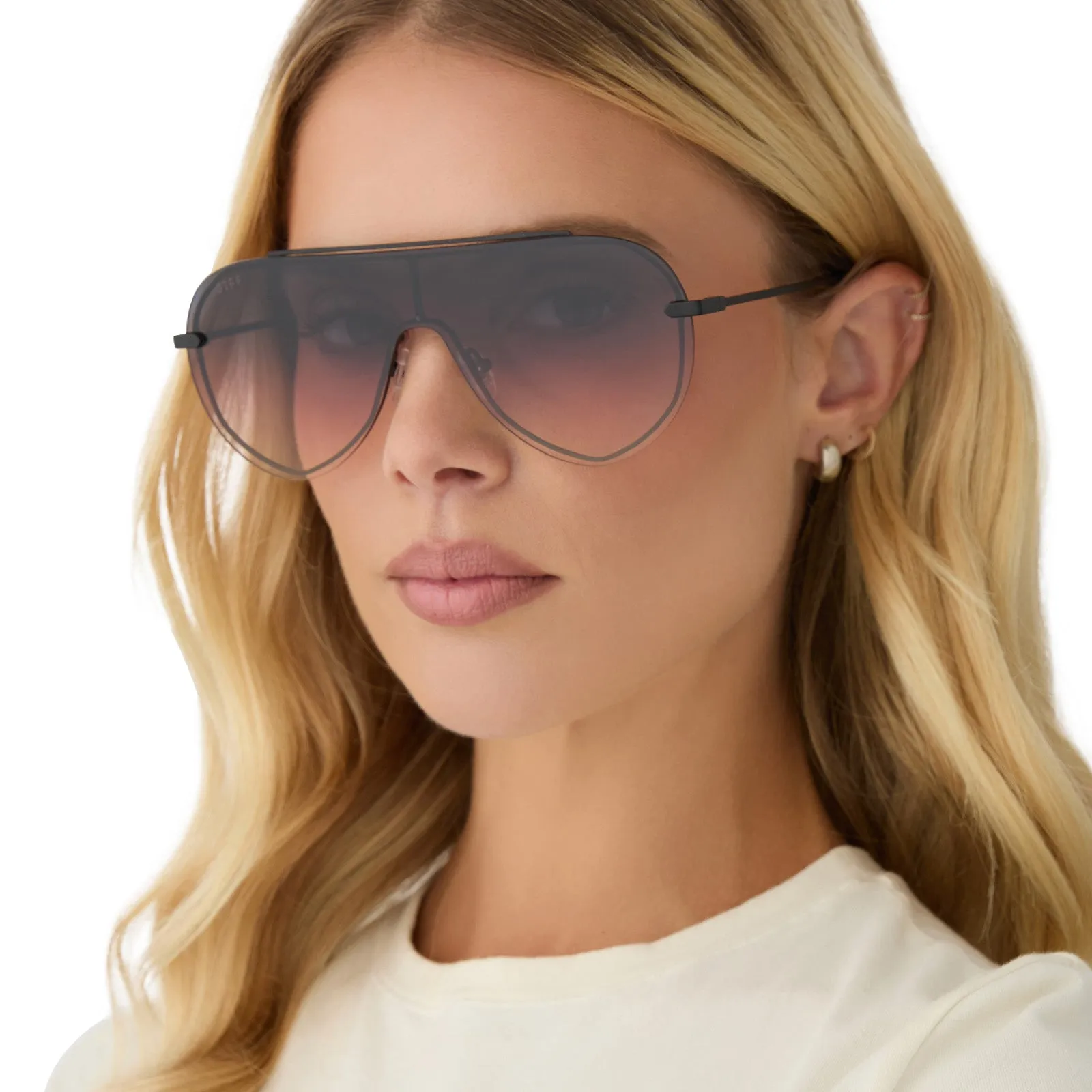 IMANI - BRUSHED BLACK   TWILIGHT GRADIENT SUNGLASSES