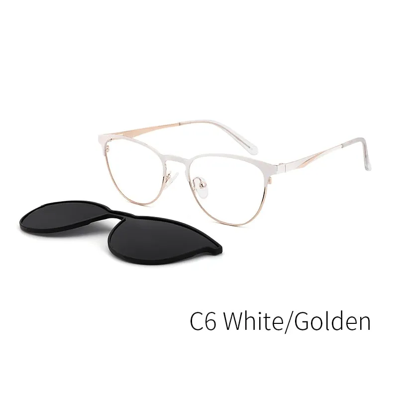 Kansept Women's Full Rim Cat Eye Acetate Eyeglasses Clip On Sunglasses Dp33104