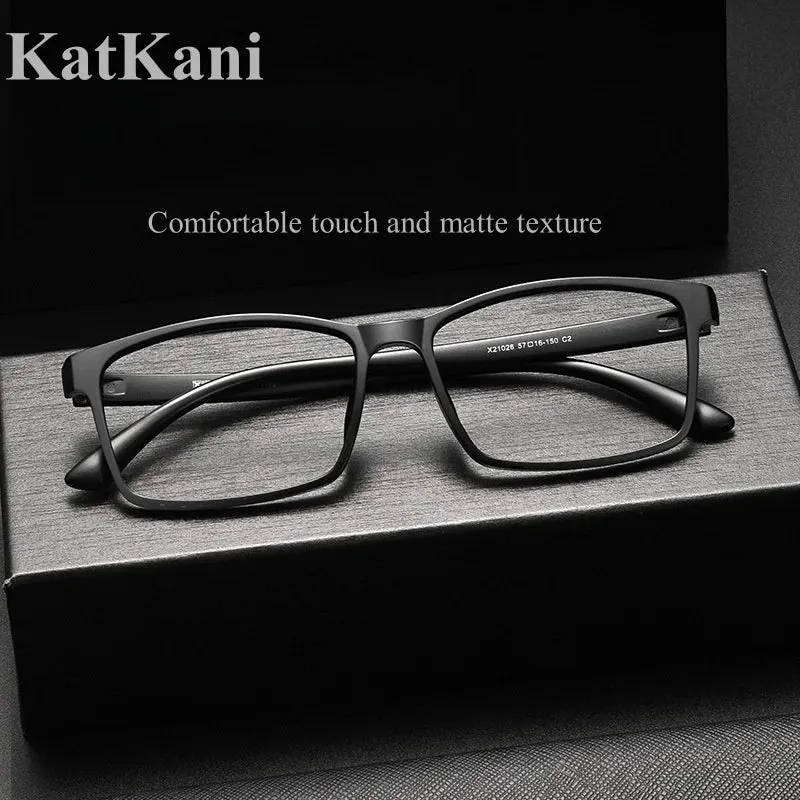 KatKani Mens Full Rim Large Square Plastic Eyeglasses X21026r