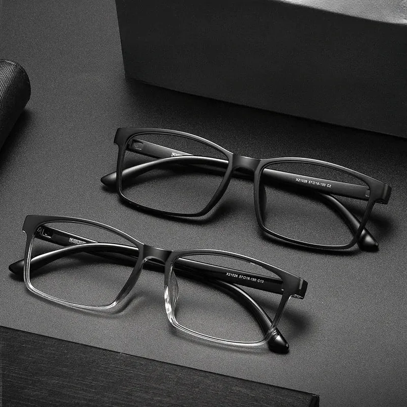 KatKani Mens Full Rim Large Square Plastic Eyeglasses X21026r