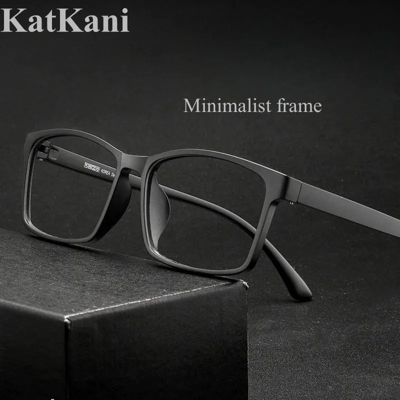 KatKani Mens Full Rim Large Square Plastic Eyeglasses X21026r
