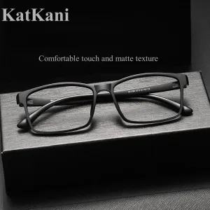 KatKani Mens Full Rim Large Square Plastic Eyeglasses X21026r