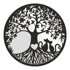 Laser cut Tree-of-Life Cats with Mirrored back
