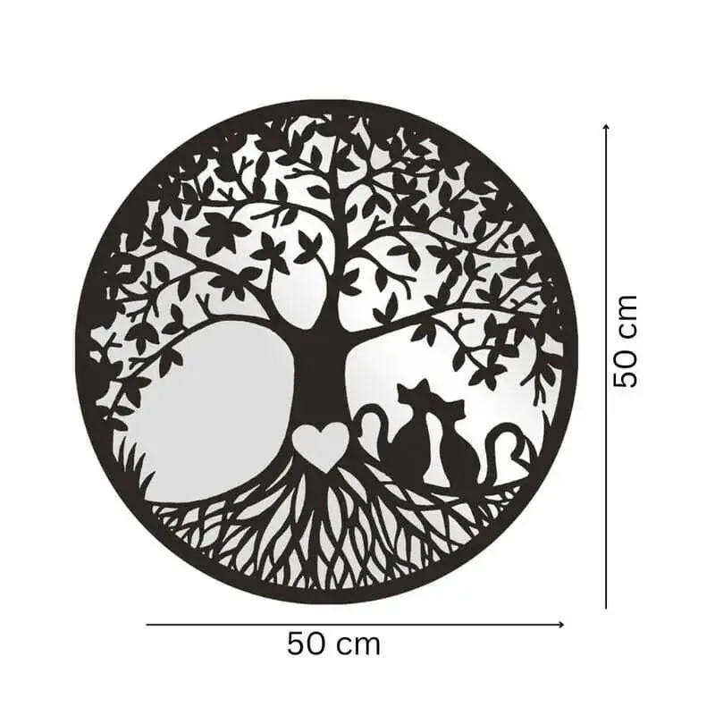 Laser cut Tree-of-Life Cats with Mirrored back