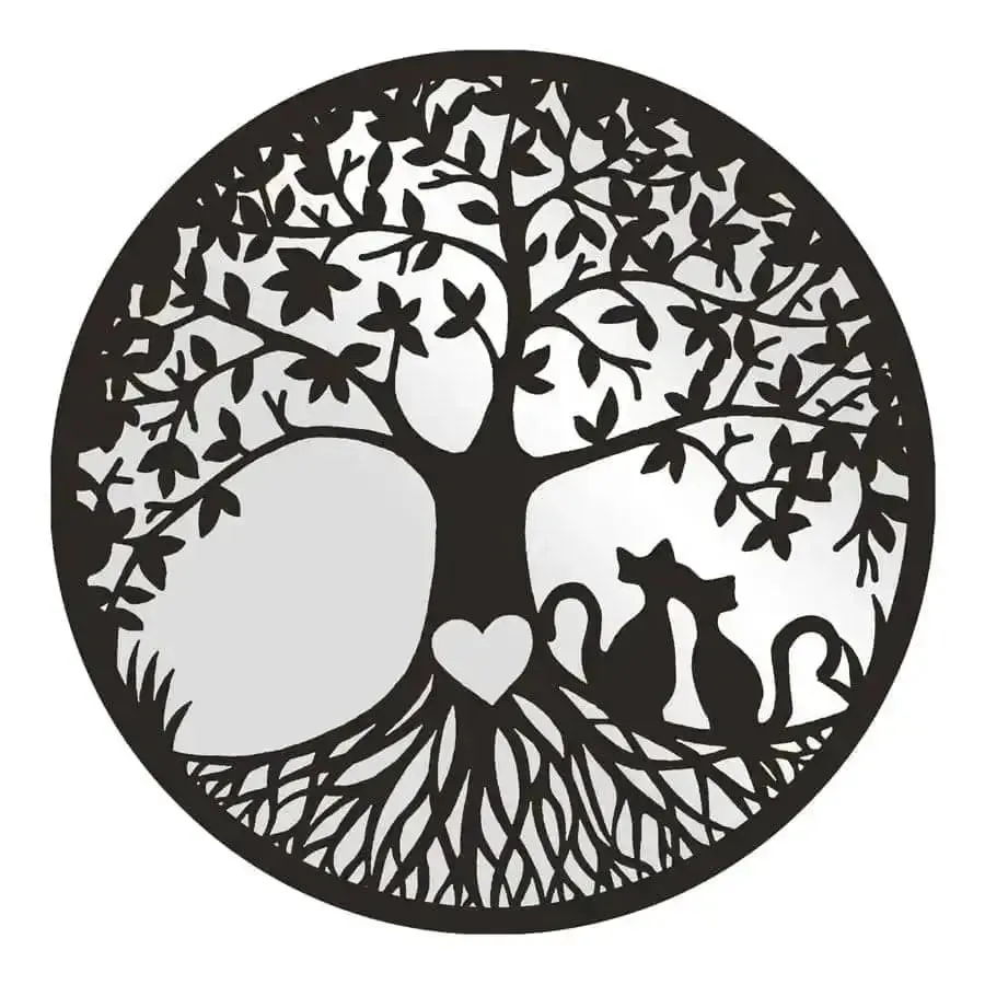 Laser cut Tree-of-Life Cats with Mirrored back