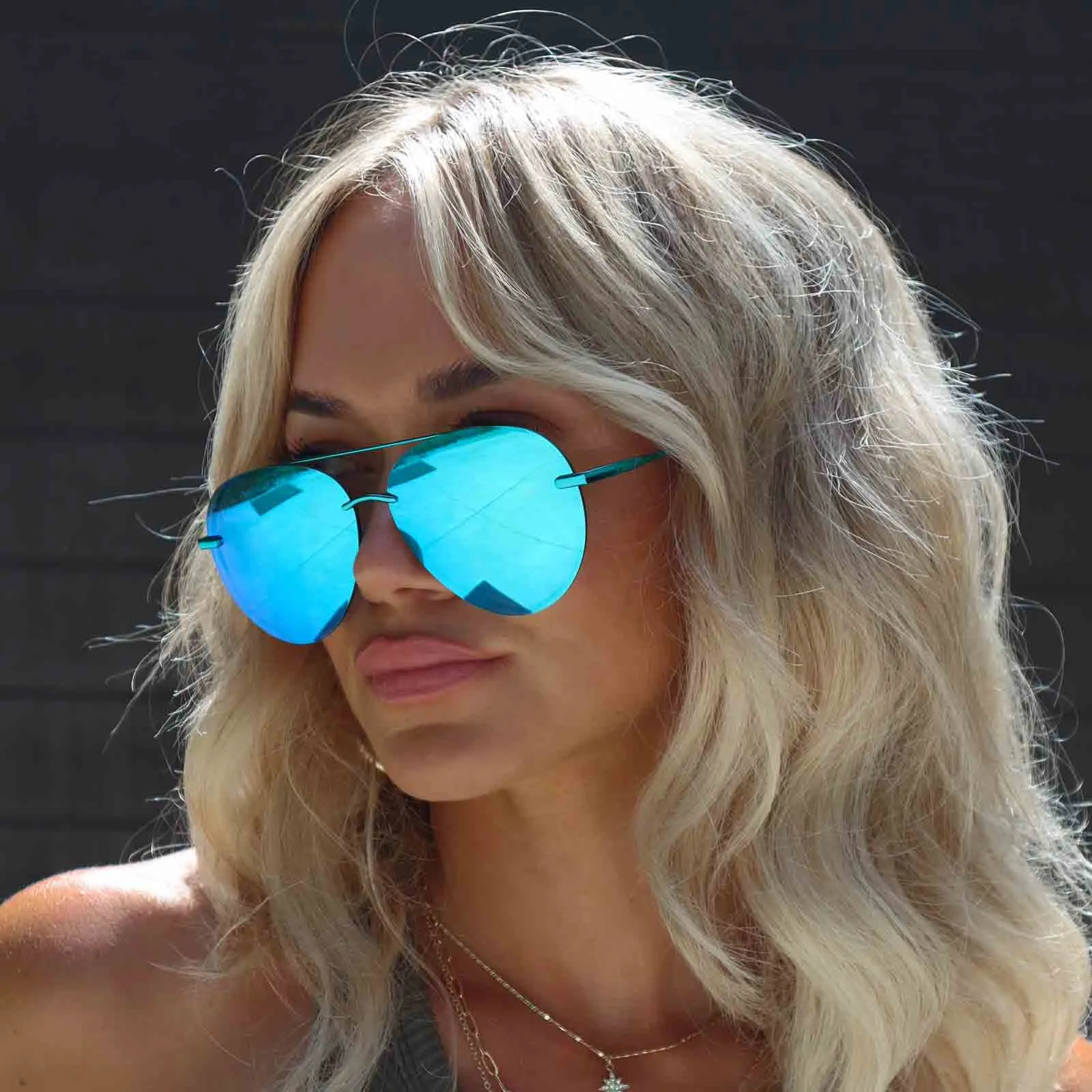 LENOX - TURQUOISE METALLIC   TEAL MIRROR   POLARIZED SUNGLASSES