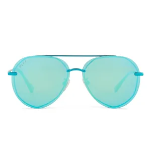 LENOX - TURQUOISE METALLIC   TEAL MIRROR   POLARIZED SUNGLASSES