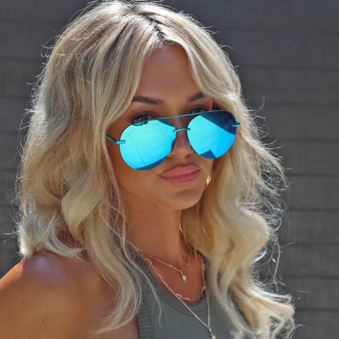 LENOX - TURQUOISE METALLIC   TEAL MIRROR   POLARIZED SUNGLASSES