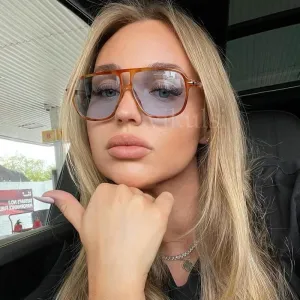 Luxury Oversized Black Retro Square Sunglasses for Women