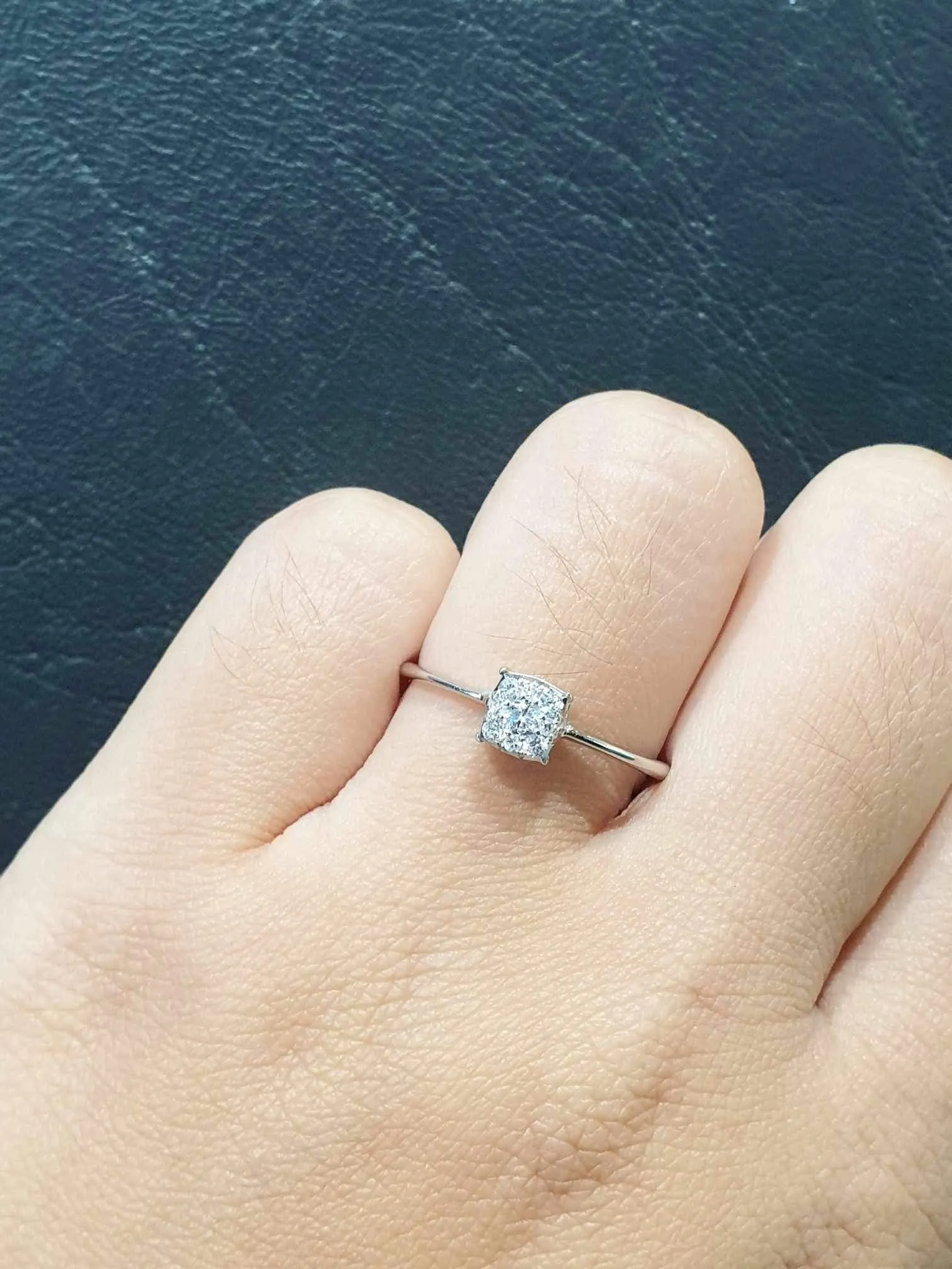 #LVNA2024 | Classic 0.50ct Face Cushion Paved Diamond Ring 14kt