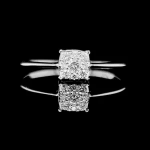 #LVNA2024 | Classic 0.50ct Face Cushion Paved Diamond Ring 14kt