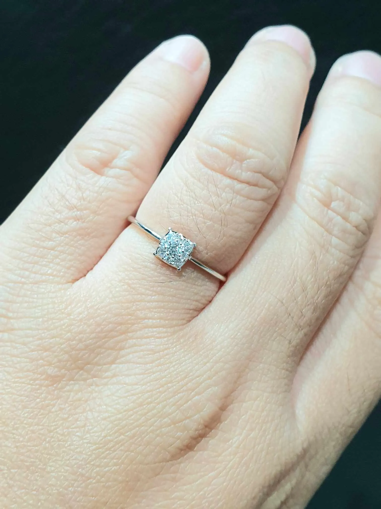 #LVNA2024 | Classic 0.50ct Face Cushion Paved Diamond Ring 14kt