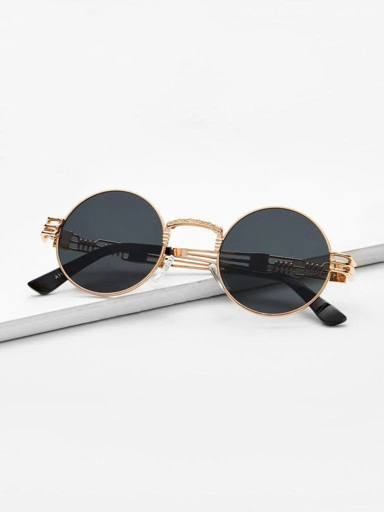 Metal Frame Round Sunglasses