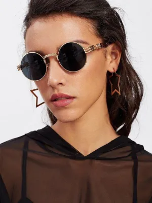 Metal Frame Round Sunglasses