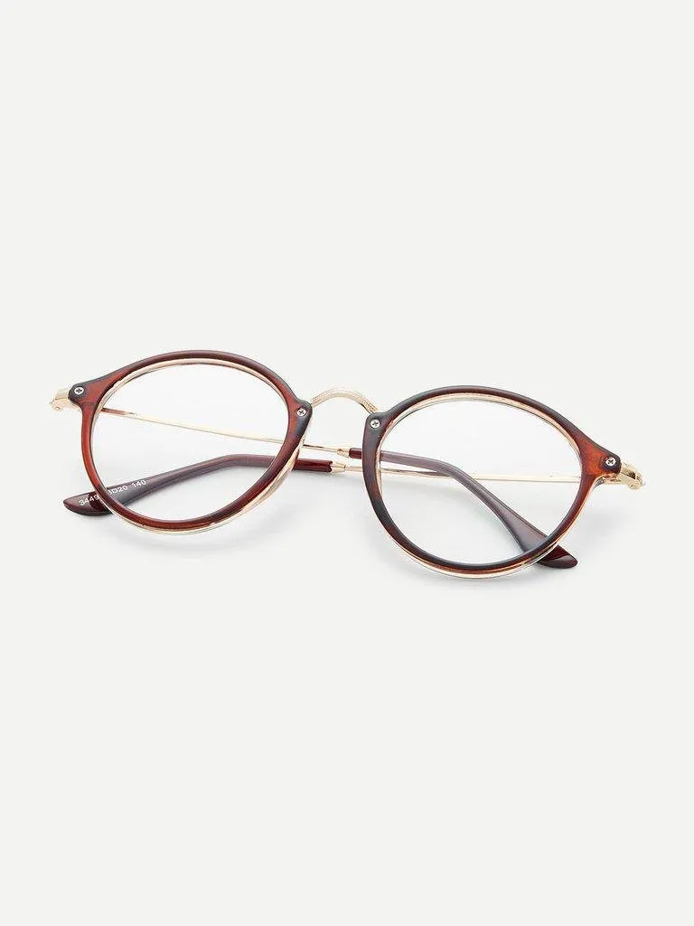 Sleek Metal Round Glasses with Top Bar – Stylish Unisex Eyewear