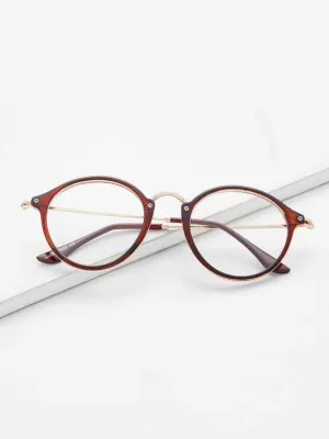 Sleek Metal Round Glasses with Top Bar – Stylish Unisex Eyewear
