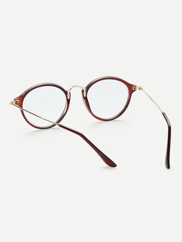 Sleek Metal Round Glasses with Top Bar – Stylish Unisex Eyewear
