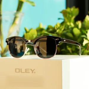 Oley Unisex Round Tr 90 Alloy Polarized Sunglasses Y3016