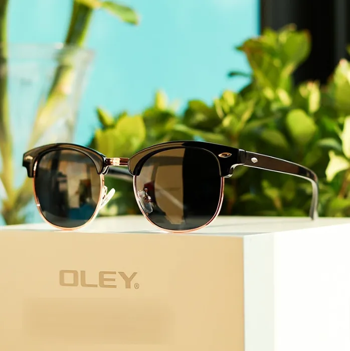Oley Unisex Round Tr 90 Alloy Polarized Sunglasses Y3016