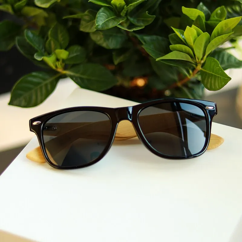 Oley Unisex Square Bamboo Wood Handcrafted Polarized Sunglasses Yz2140