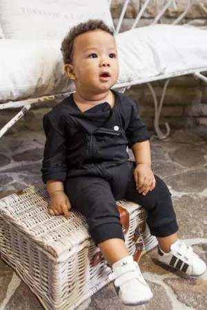 Organic Cotton Long Sleeve Biker Romper
