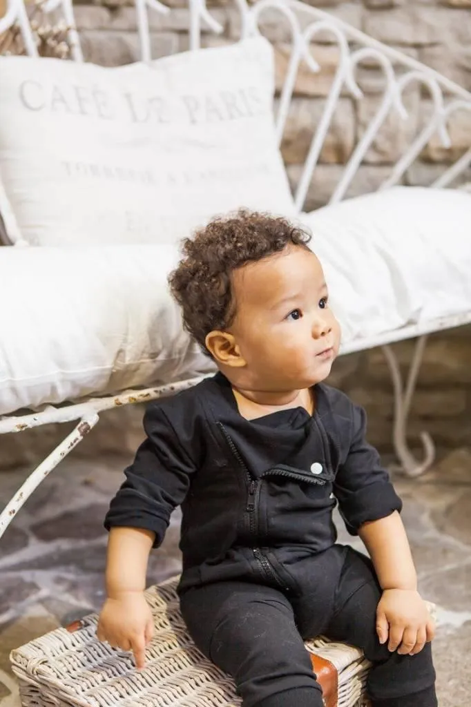 Organic Cotton Long Sleeve Biker Romper