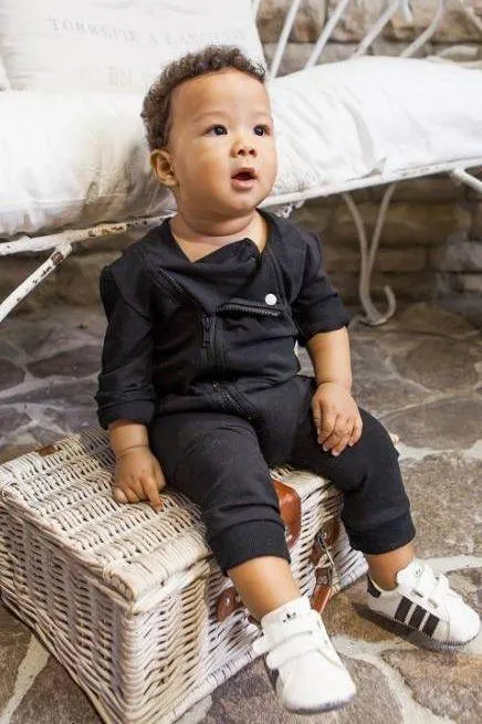 Organic Cotton Long Sleeve Biker Romper