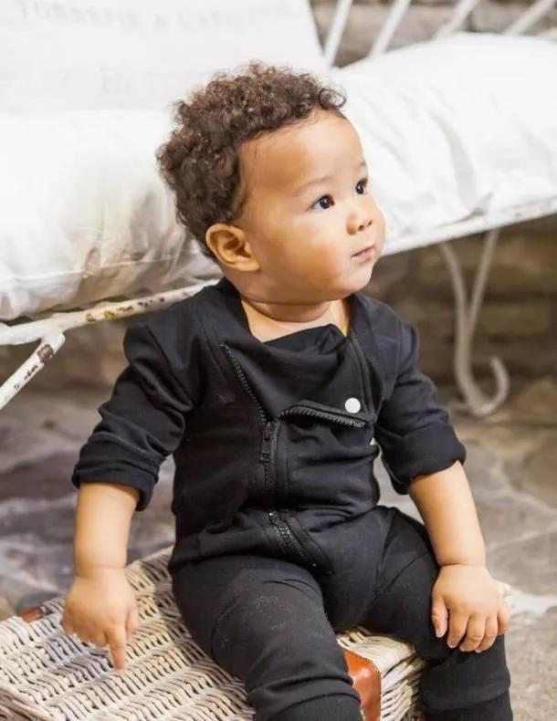 Organic Cotton Long Sleeve Biker Romper