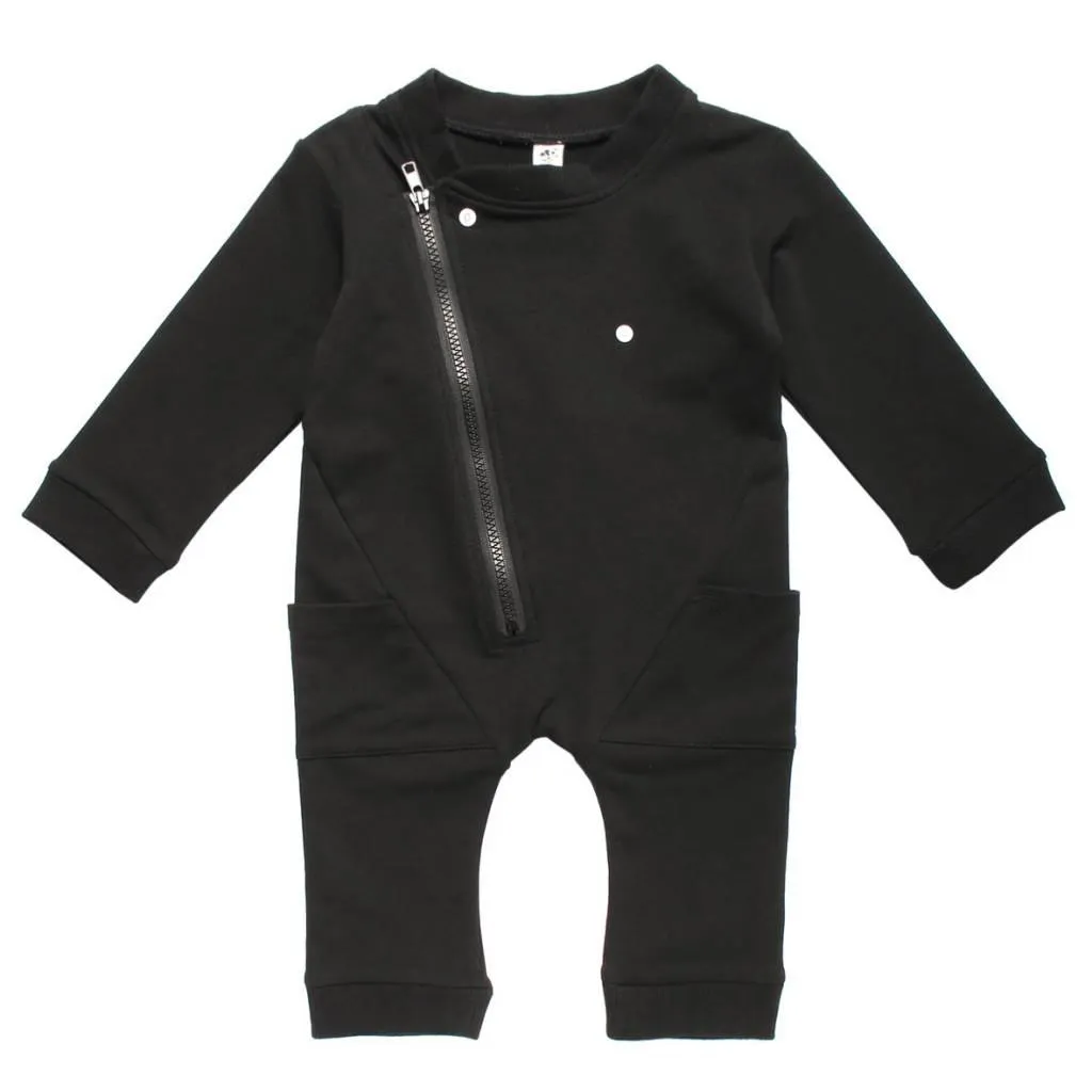 Organic Cotton Long Sleeve Biker Romper