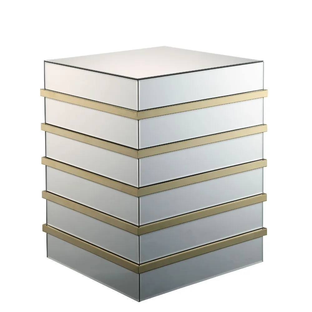 Osma - End Table - Mirrored & Gold