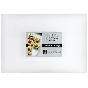 Pearl 9" x 13" Rectangular Plastic Tray - 3 Pack (Case Qty: 72)
